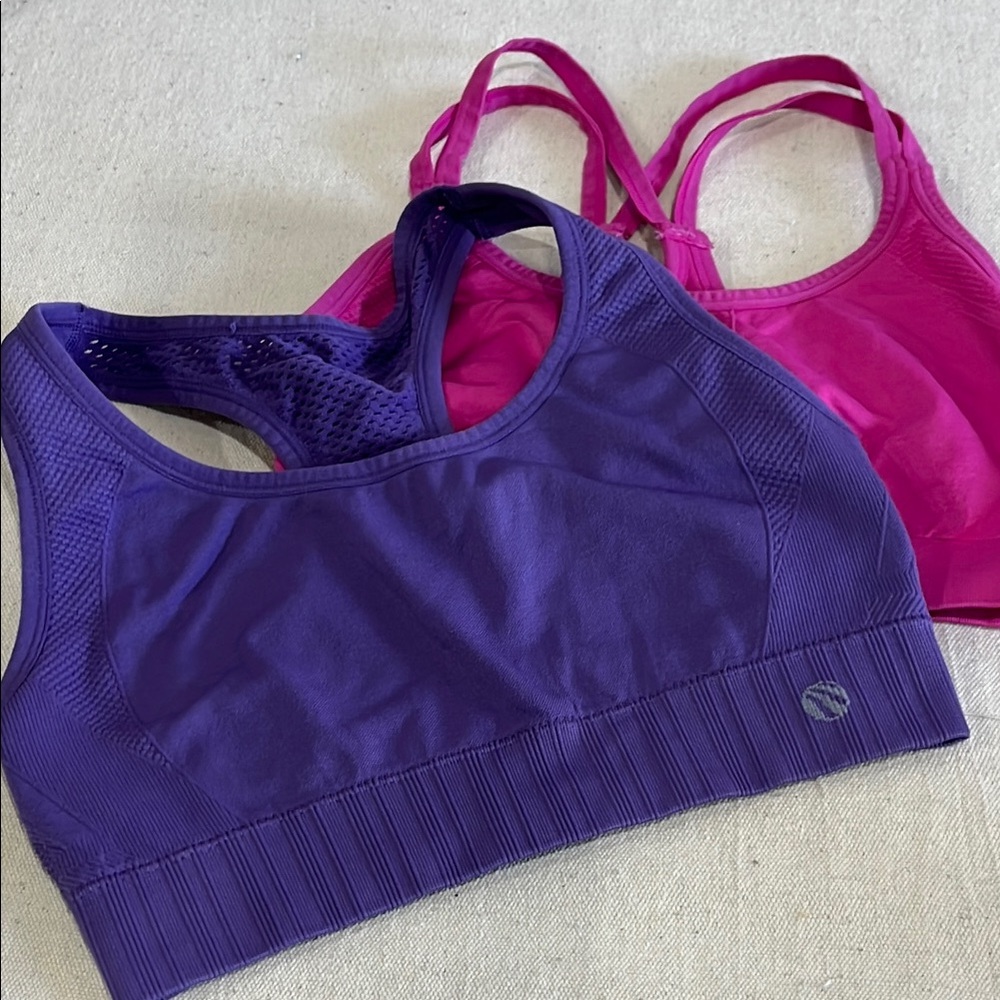 Jockey Pink (Medium) and Marika Purple (Small) Sports Cross back Bras